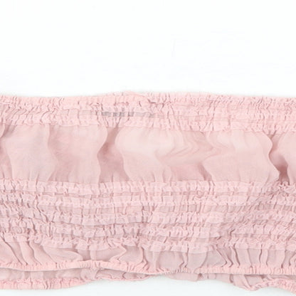 Womens UK Size 6 PRETTYLITTLETHING Pink Cropped Blouse