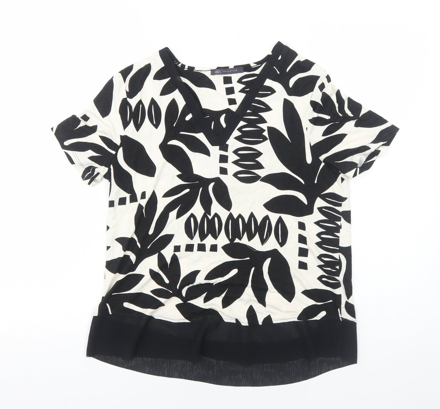 Womens UK Size 10 Marks and Spencer Black Basic T-Shirt