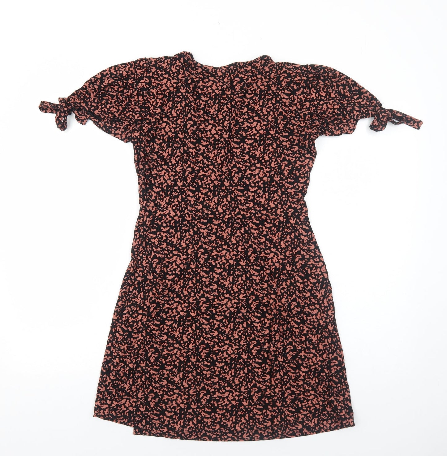 NEXT Womens Black Geometric Viscose Trapeze & Swing Size 10 V-Neck Pullover