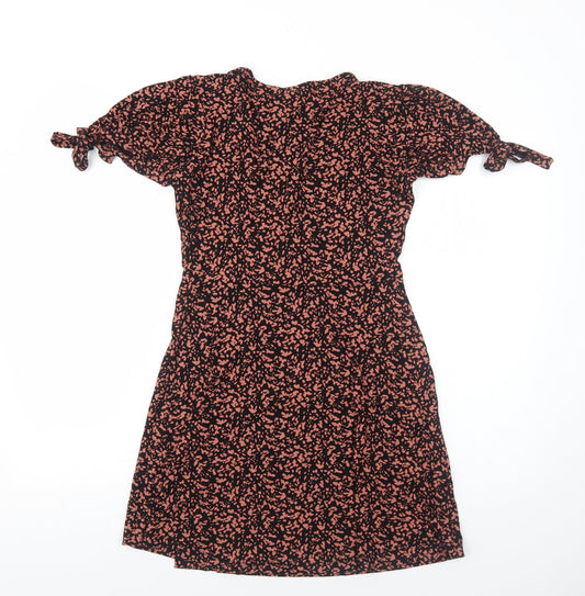 NEXT Womens Black Geometric Viscose Trapeze & Swing Size 10 V-Neck Pullover