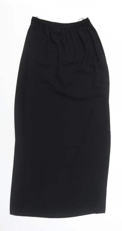 Frank Usher Womens Black Polyester A-Line Skirt Size 8