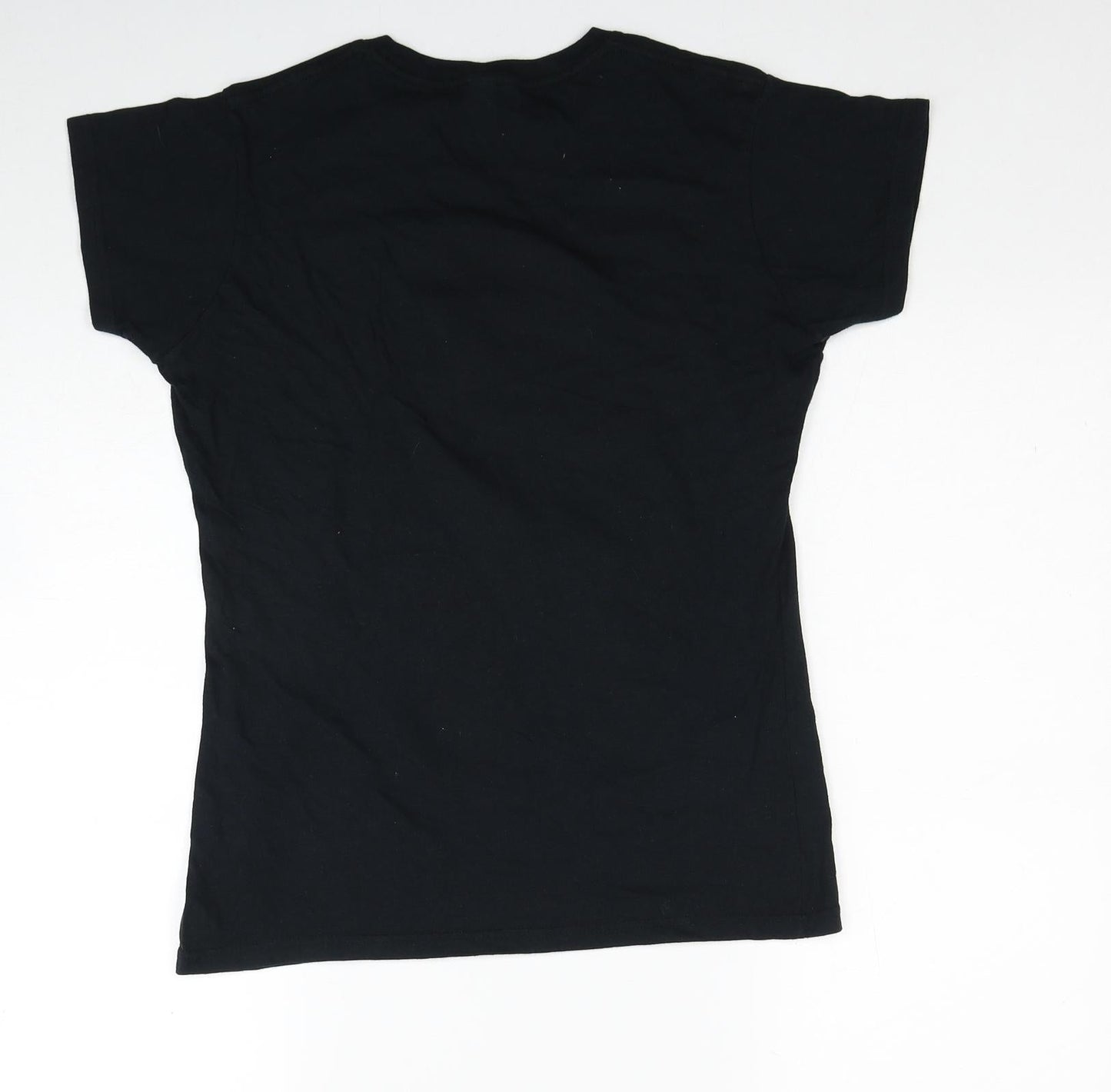 Womens UK Size L Gildan Black Basic T-Shirt