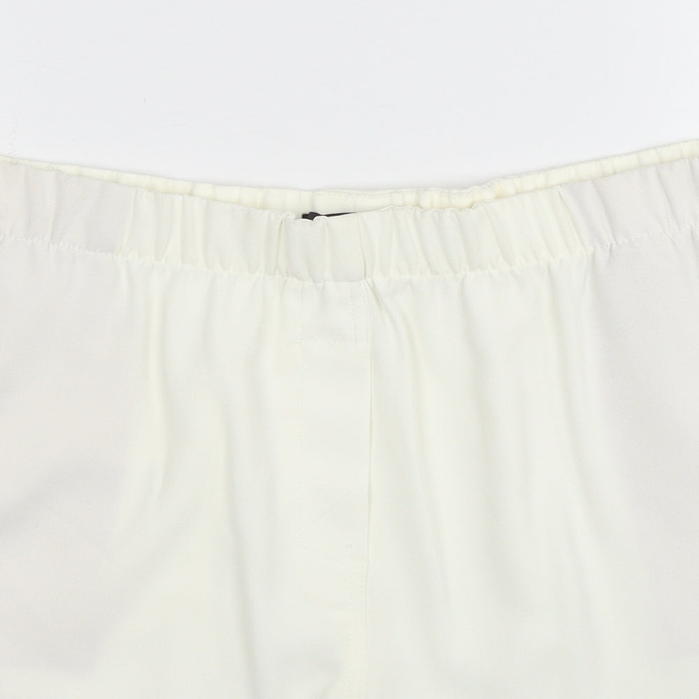 Marks and Spencer Womens White Polyester Basic Shorts Size 20 Regular Zip