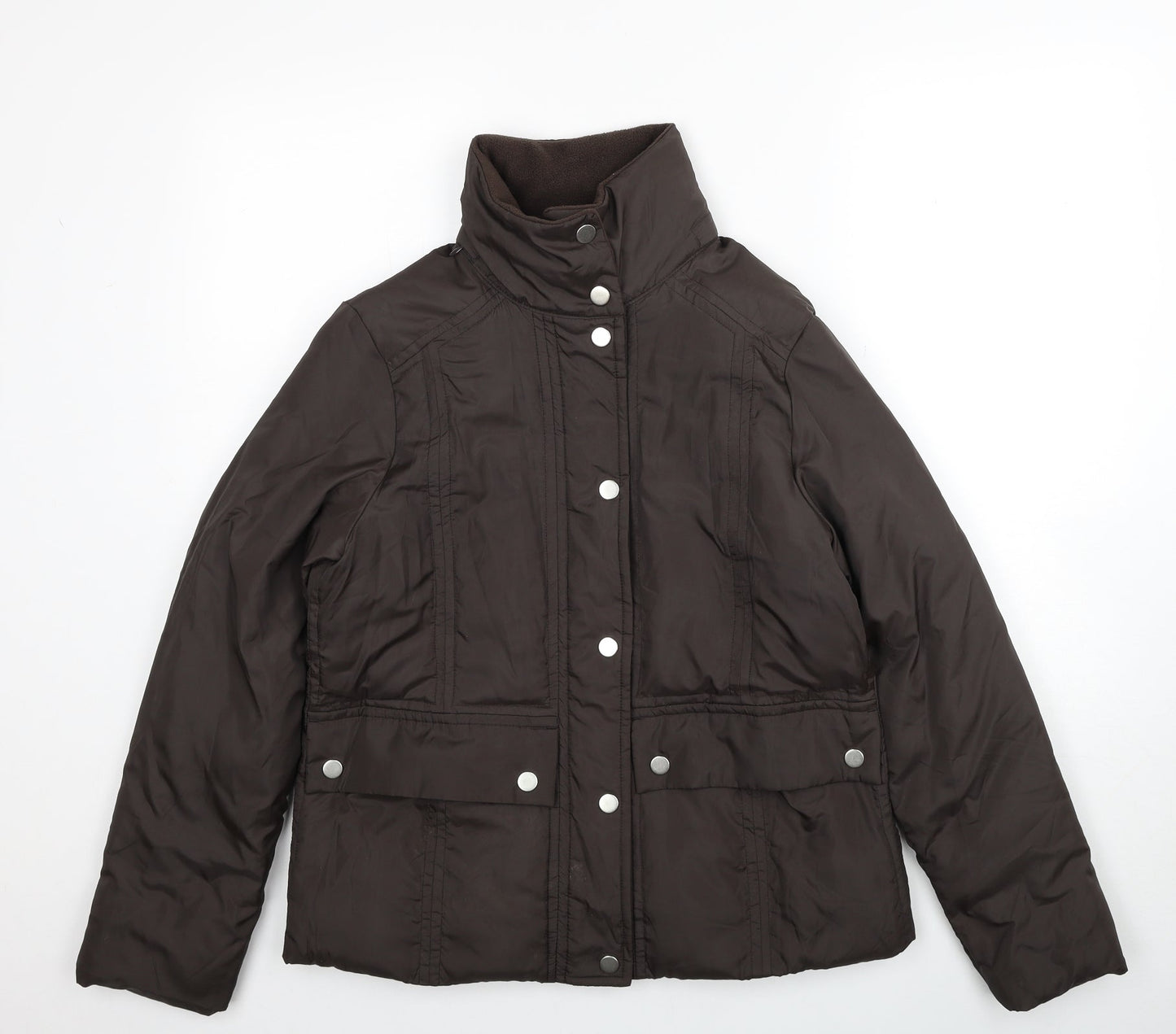 Arquette Womens Brown Jacket Size 12 Zip