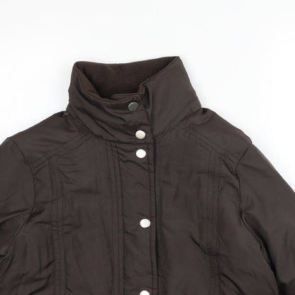 Arquette Womens Brown Jacket Size 12 Zip