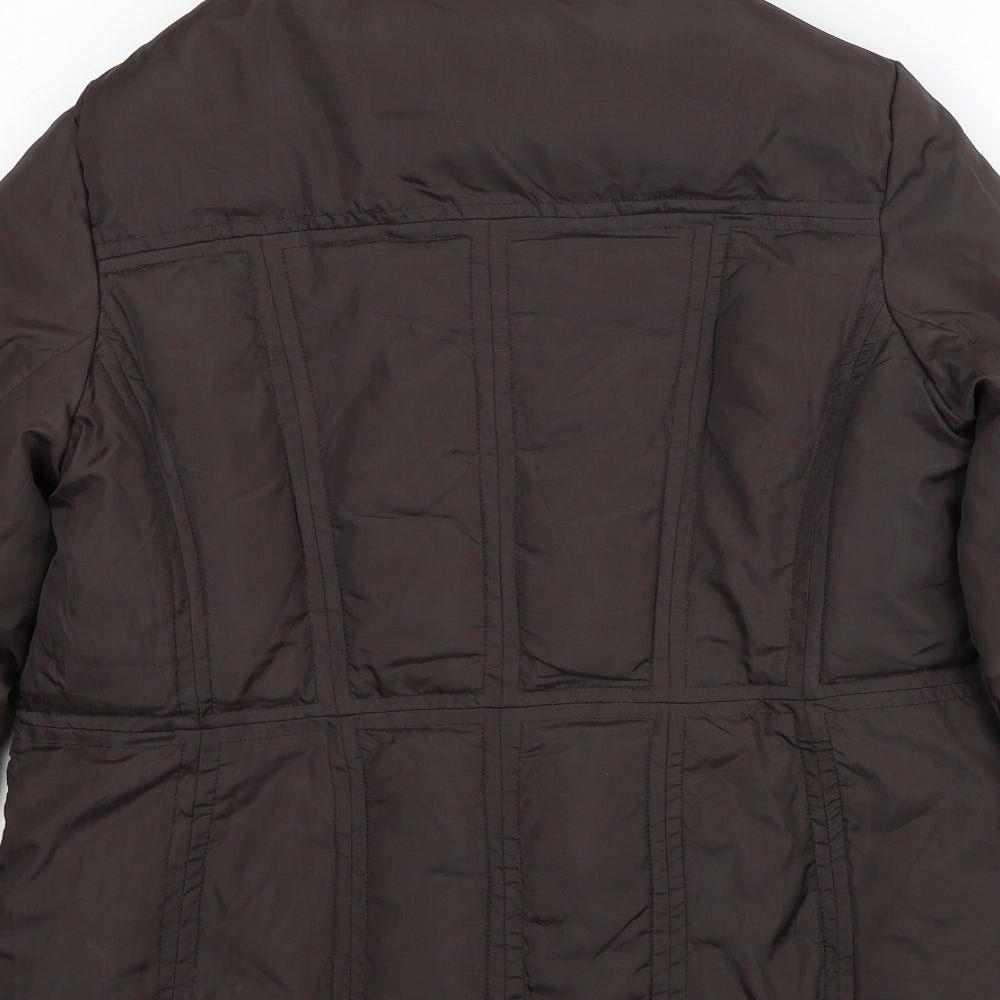 Arquette Womens Brown Jacket Size 12 Zip