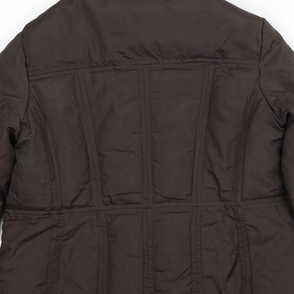 Arquette Womens Brown Jacket Size 12 Zip