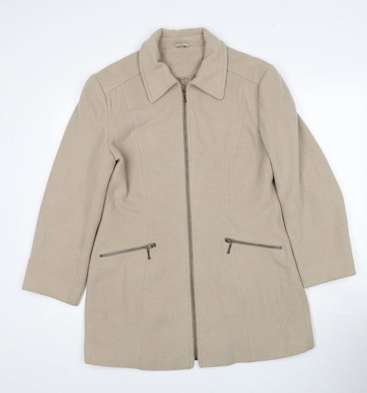 Klass Womens Beige Jacket Size 10 Zip