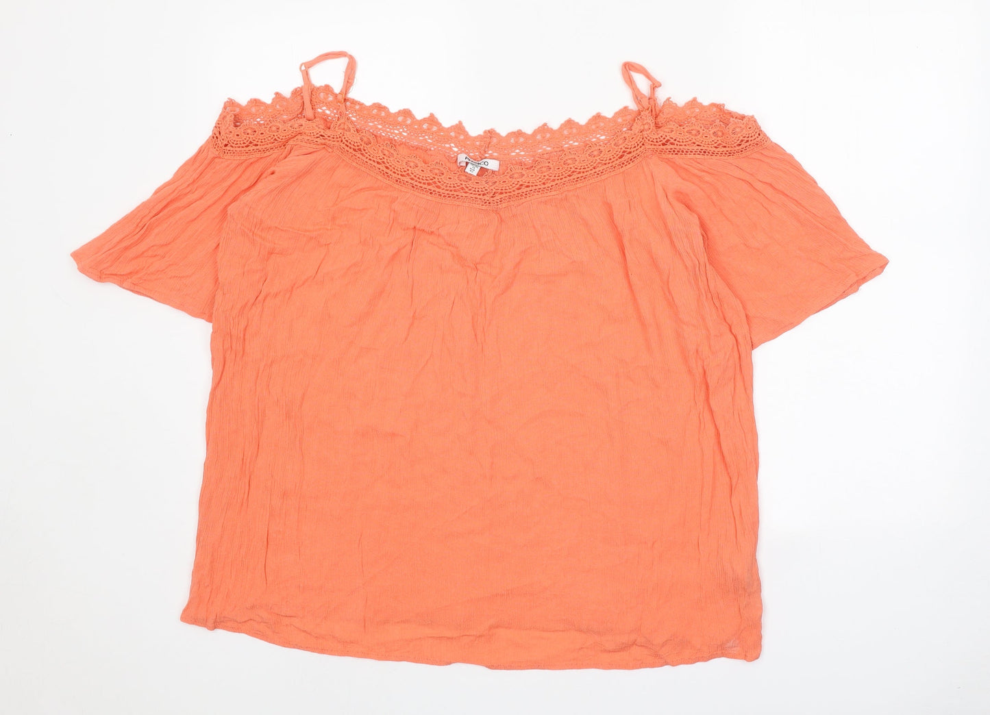 Womens UK Size 14 PEP&CO Orange Basic Blouse