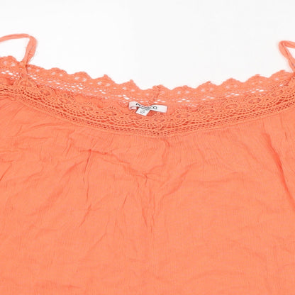 Womens UK Size 14 PEP&CO Orange Basic Blouse