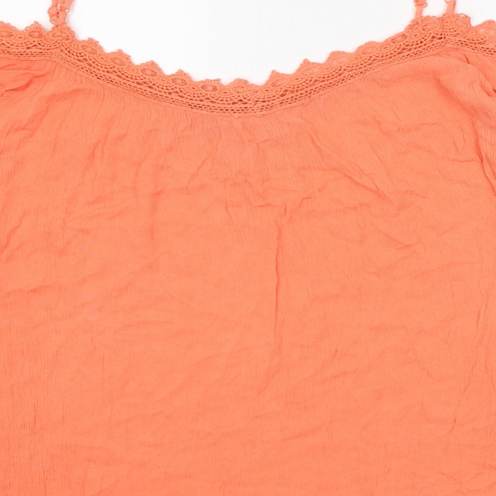 Womens UK Size 14 PEP&CO Orange Basic Blouse