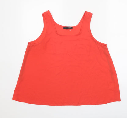 Atmosphere Womens Red Polyester Basic Tank Size 14 Square Neck