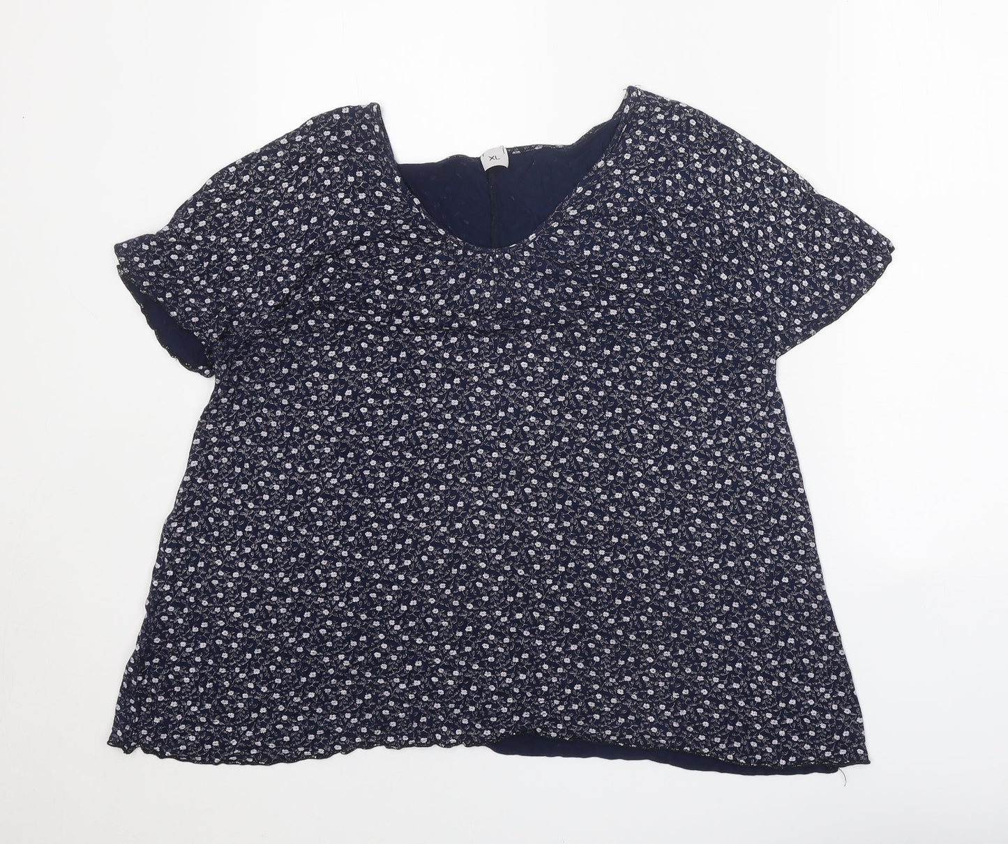 Womens UK Size XL Preworn Blue Basic Blouse