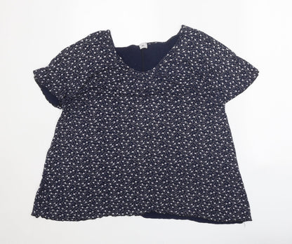 Womens UK Size XL Preworn Blue Basic Blouse