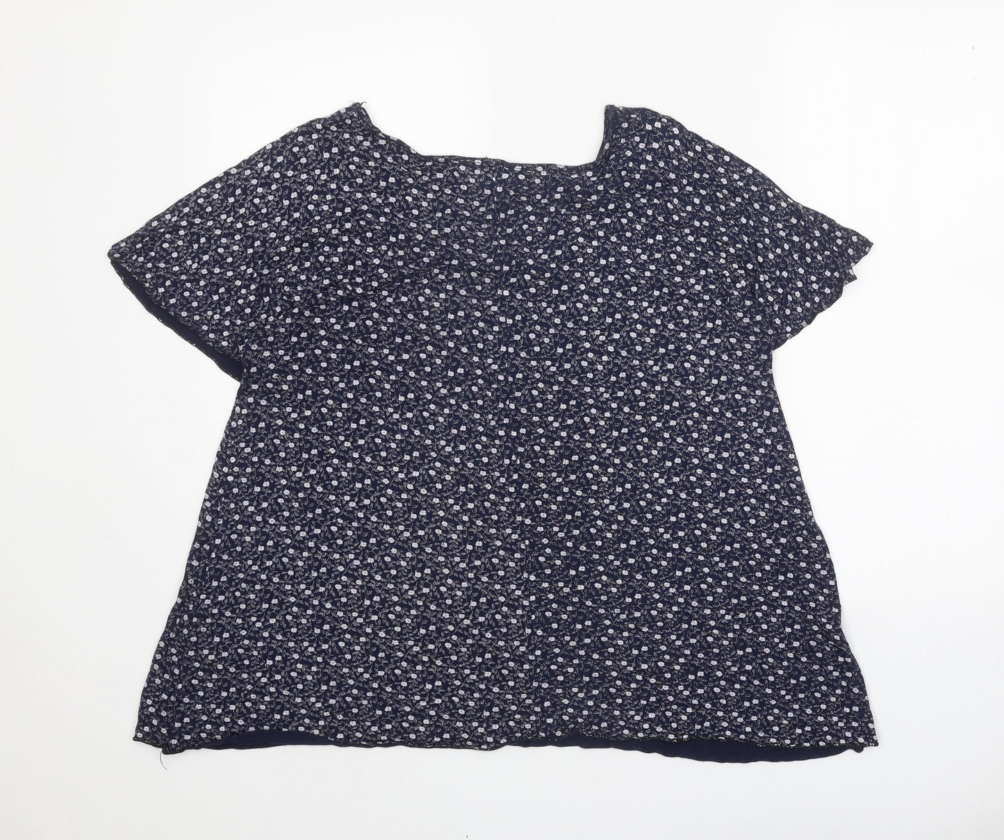 Womens UK Size XL Preworn Blue Basic Blouse