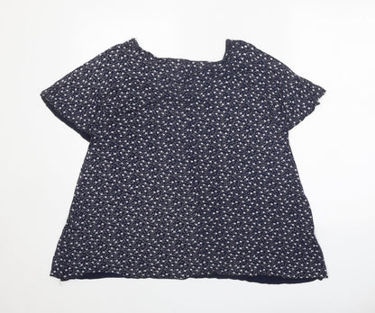 Womens UK Size XL Preworn Blue Basic Blouse