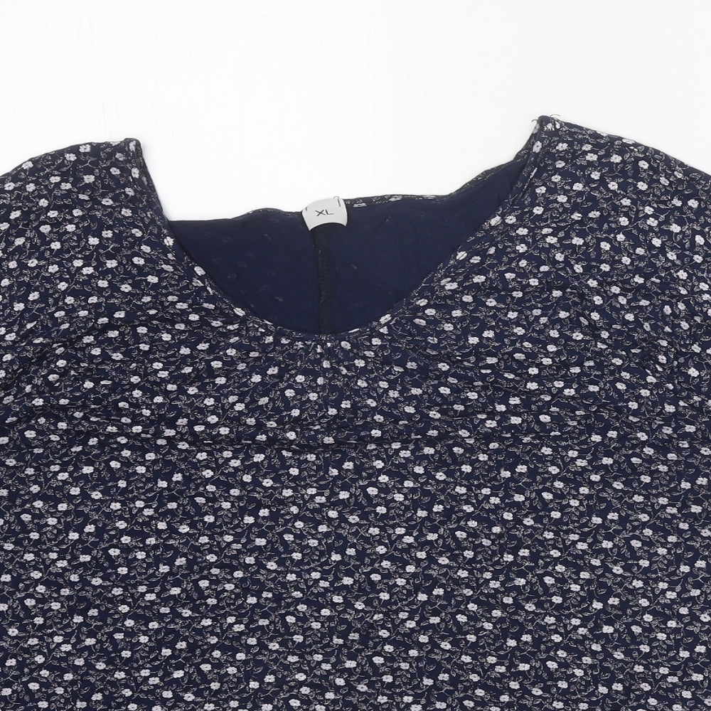 Womens UK Size XL Preworn Blue Basic Blouse