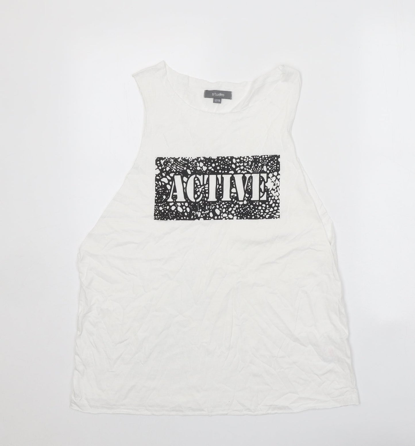 Womens UK Size 12 Studio White Basic Tank