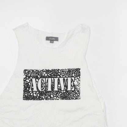 Womens UK Size 12 Studio White Basic Tank