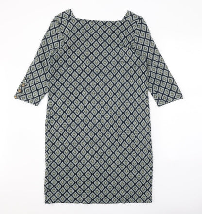 Marks and Spencer Womens Black Geometric Acrylic A-Line One Size Square Neck Pullover