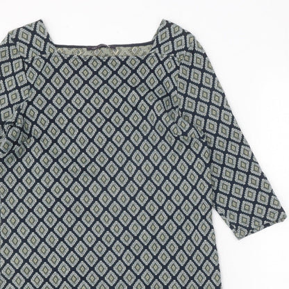 Marks and Spencer Womens Black Geometric Acrylic A-Line One Size Square Neck Pullover