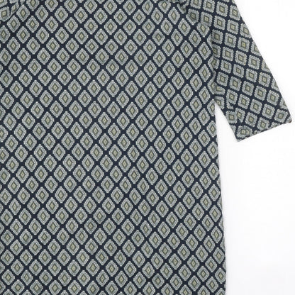 Marks and Spencer Womens Black Geometric Acrylic A-Line One Size Square Neck Pullover