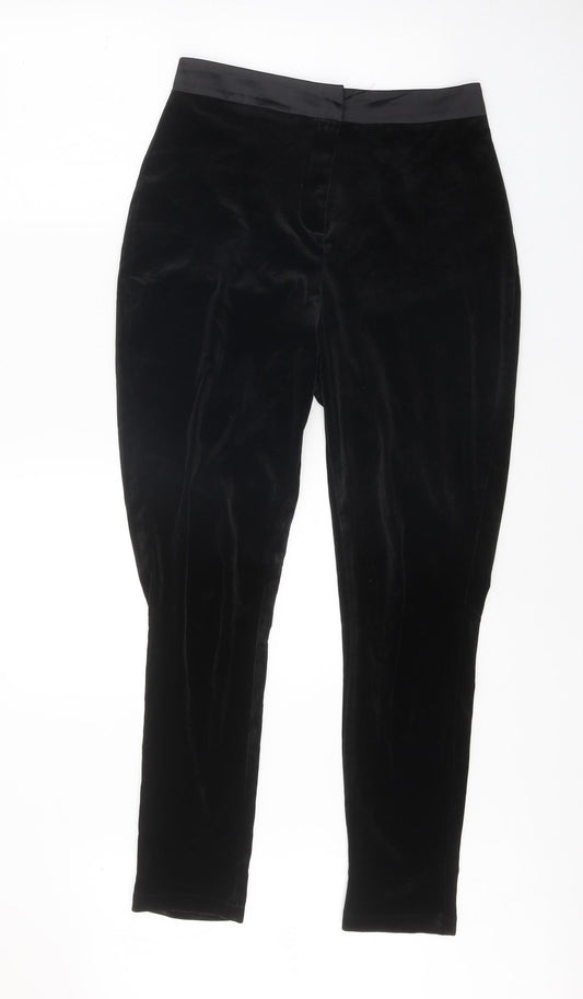 Missguided Womens Black Polyester Trousers Size 10 Regular Zip