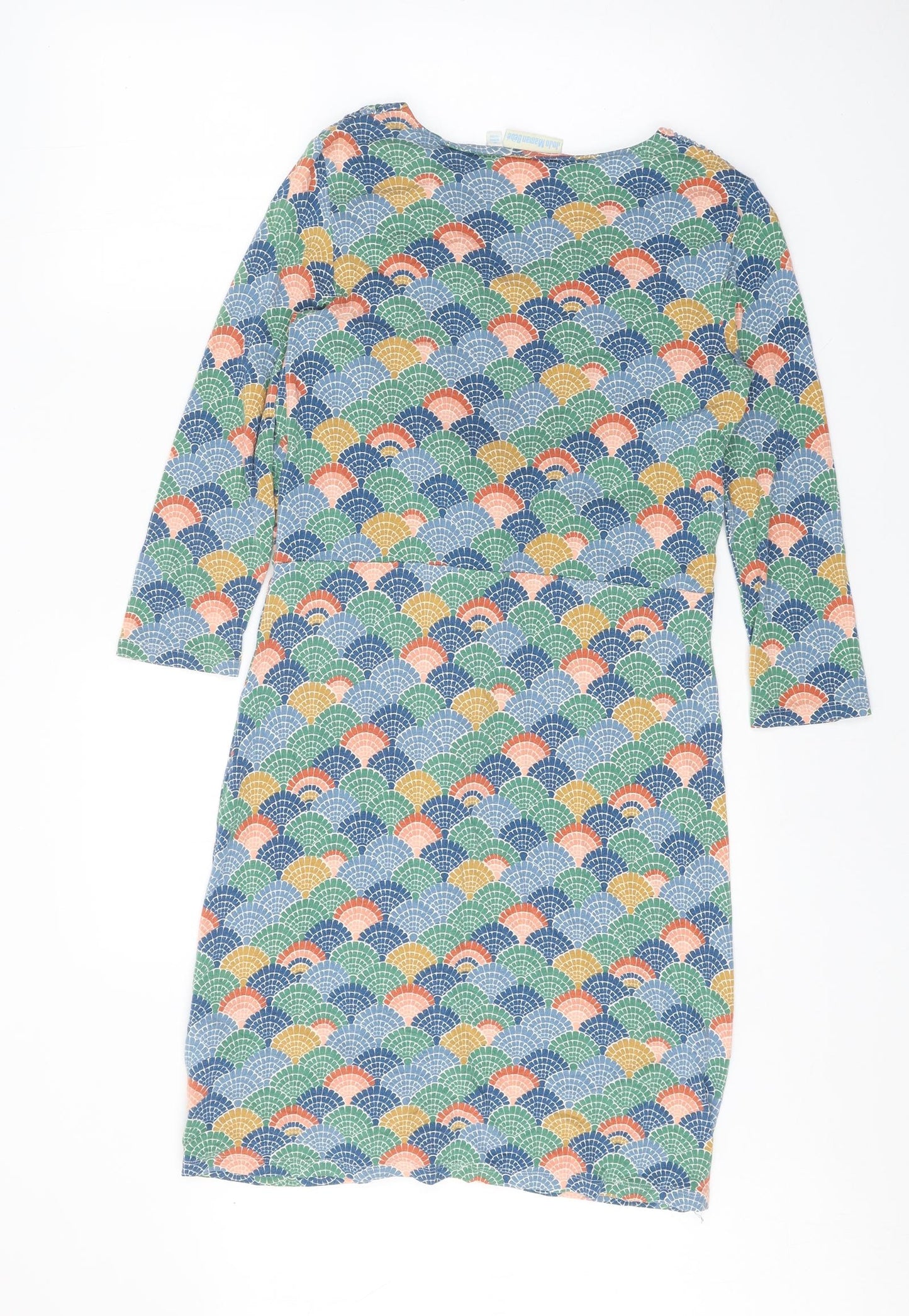 JoJo Maman Bébé Womens Multicoloured Geometric Viscose A-Line Size M V-Neck Pullover