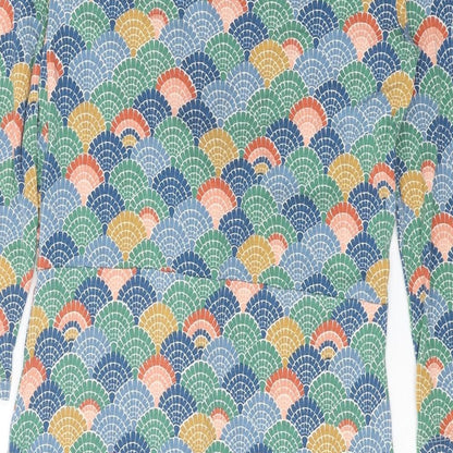 JoJo Maman Bébé Womens Multicoloured Geometric Viscose A-Line Size M V-Neck Pullover