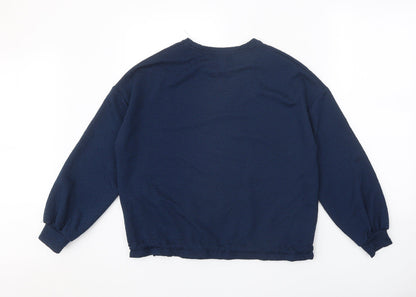 Womens UK Size S Papaya Blue Pullover Jumper