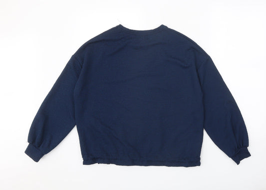 Womens UK Size S Papaya Blue Pullover Jumper