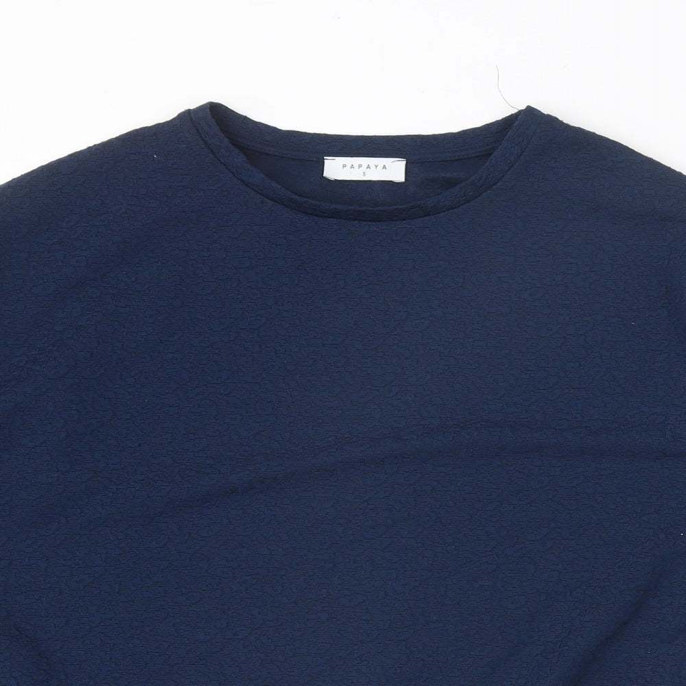 Womens UK Size S Papaya Blue Pullover Jumper