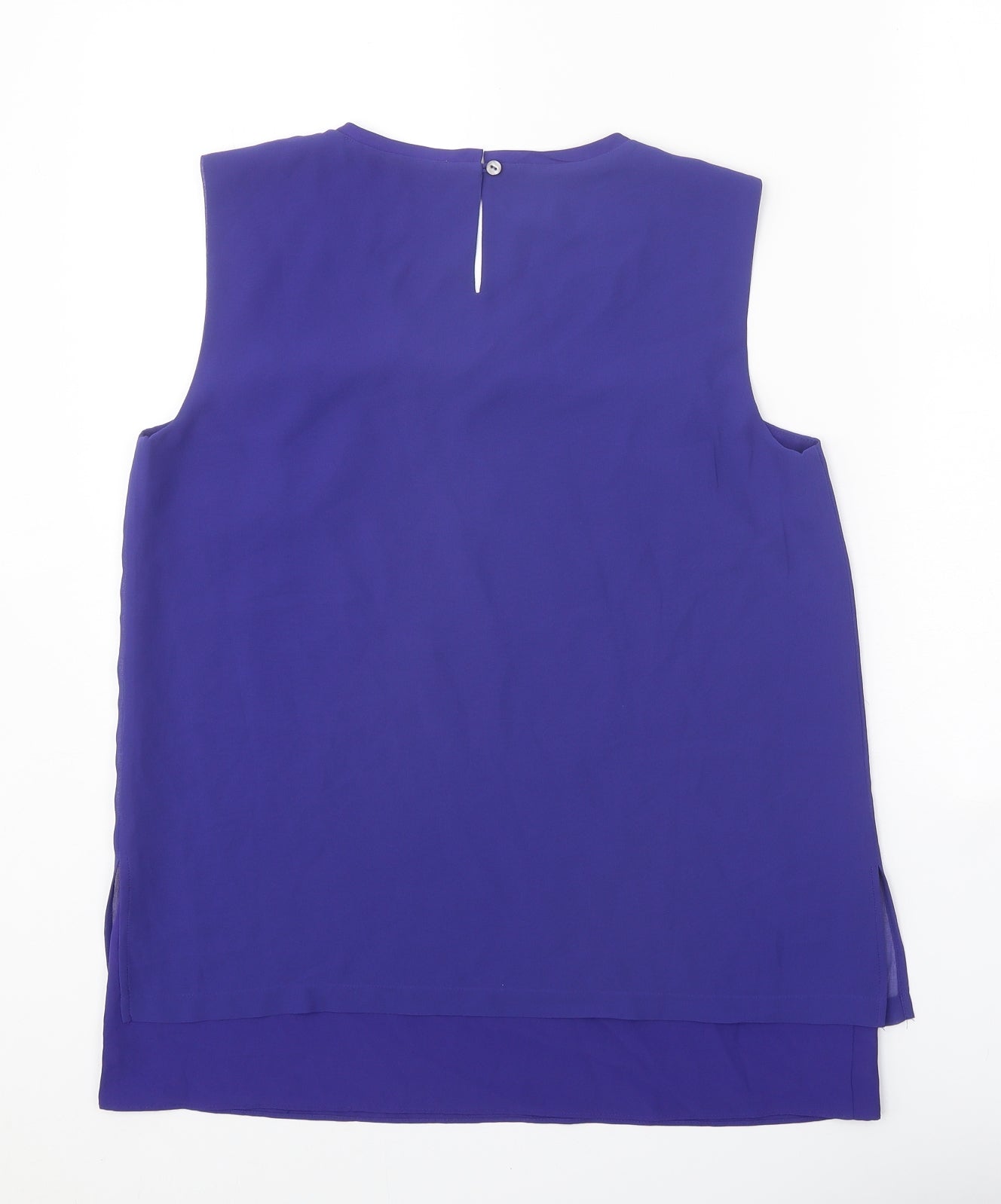 Fenn Wright Manson Womens Blue Polyester Basic Tank Size 12 Boat Neck