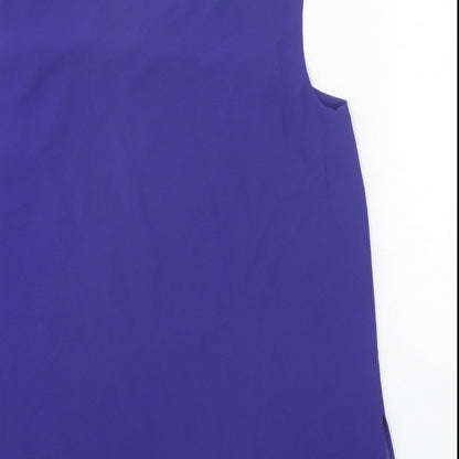 Fenn Wright Manson Womens Blue Polyester Basic Tank Size 12 Boat Neck