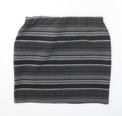 Atmosphere Womens Black Geometric Polyester Bandage Skirt Size 10