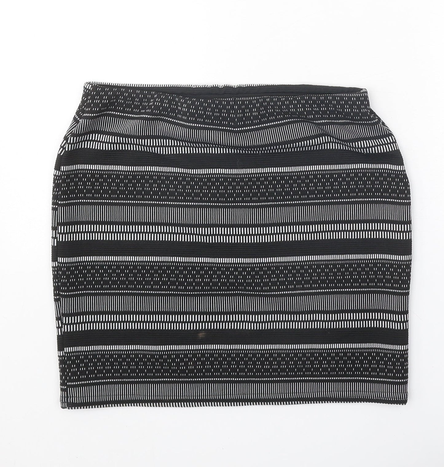 Atmosphere Womens Black Geometric Polyester Bandage Skirt Size 10