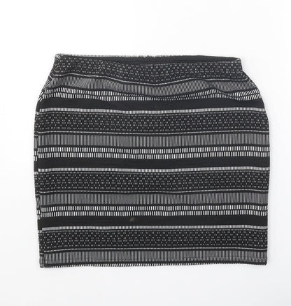 Atmosphere Womens Black Geometric Polyester Bandage Skirt Size 10