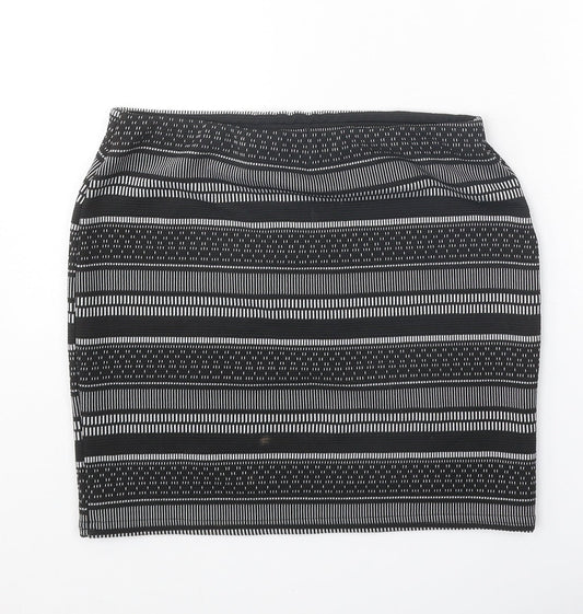 Atmosphere Womens Black Geometric Polyester Bandage Skirt Size 10
