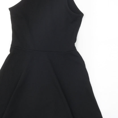 Preworn Womens Black Polyester Fit & Flare One Size Square Neck Pullover