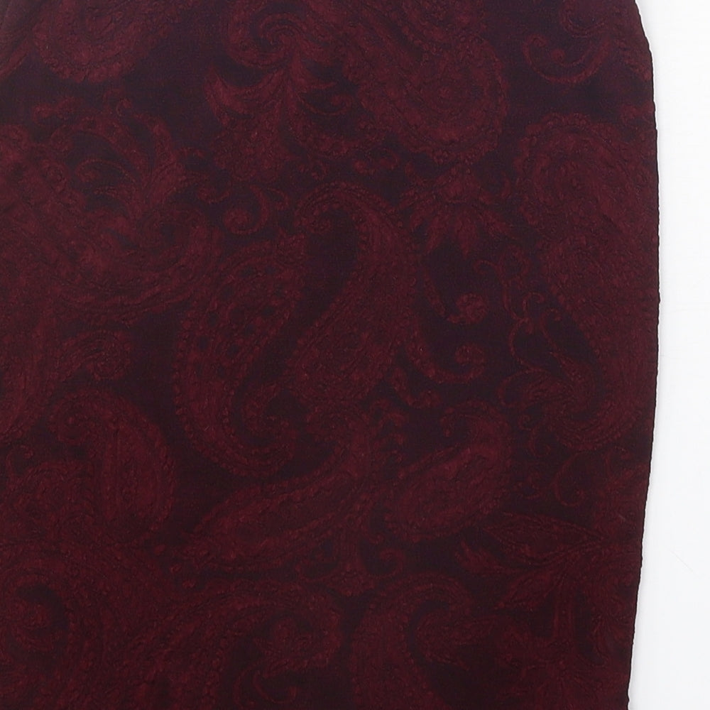 Miss Selfridge Womens Red Geometric Acetate Bandage Skirt Size 8