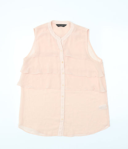 Womens UK Size 14 Dorothy Perkins Pink Basic Button-Up