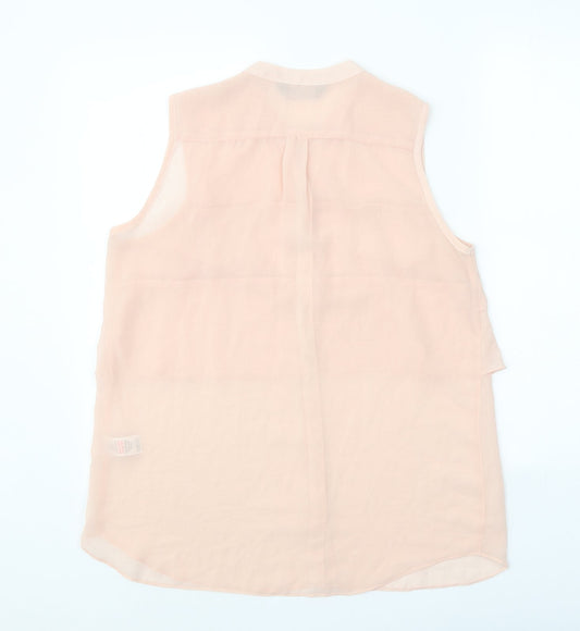 Womens UK Size 14 Dorothy Perkins Pink Basic Button-Up