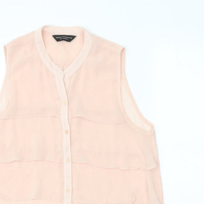 Womens UK Size 14 Dorothy Perkins Pink Basic Button-Up