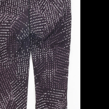 Gap Womens Purple Geometric Polyester Cropped Leggings Size S Regular Pullover