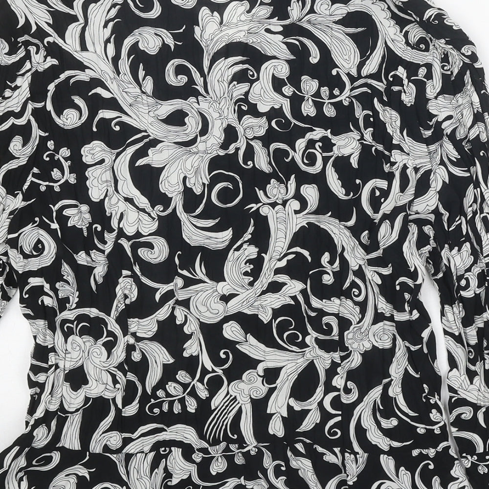 Womens UK Size L Violet & Claire Black Basic Button-Up