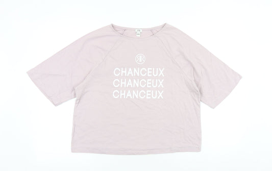 River Island Womens Pink 100% Cotton Basic T-Shirt Size S Round Neck - Chanceux