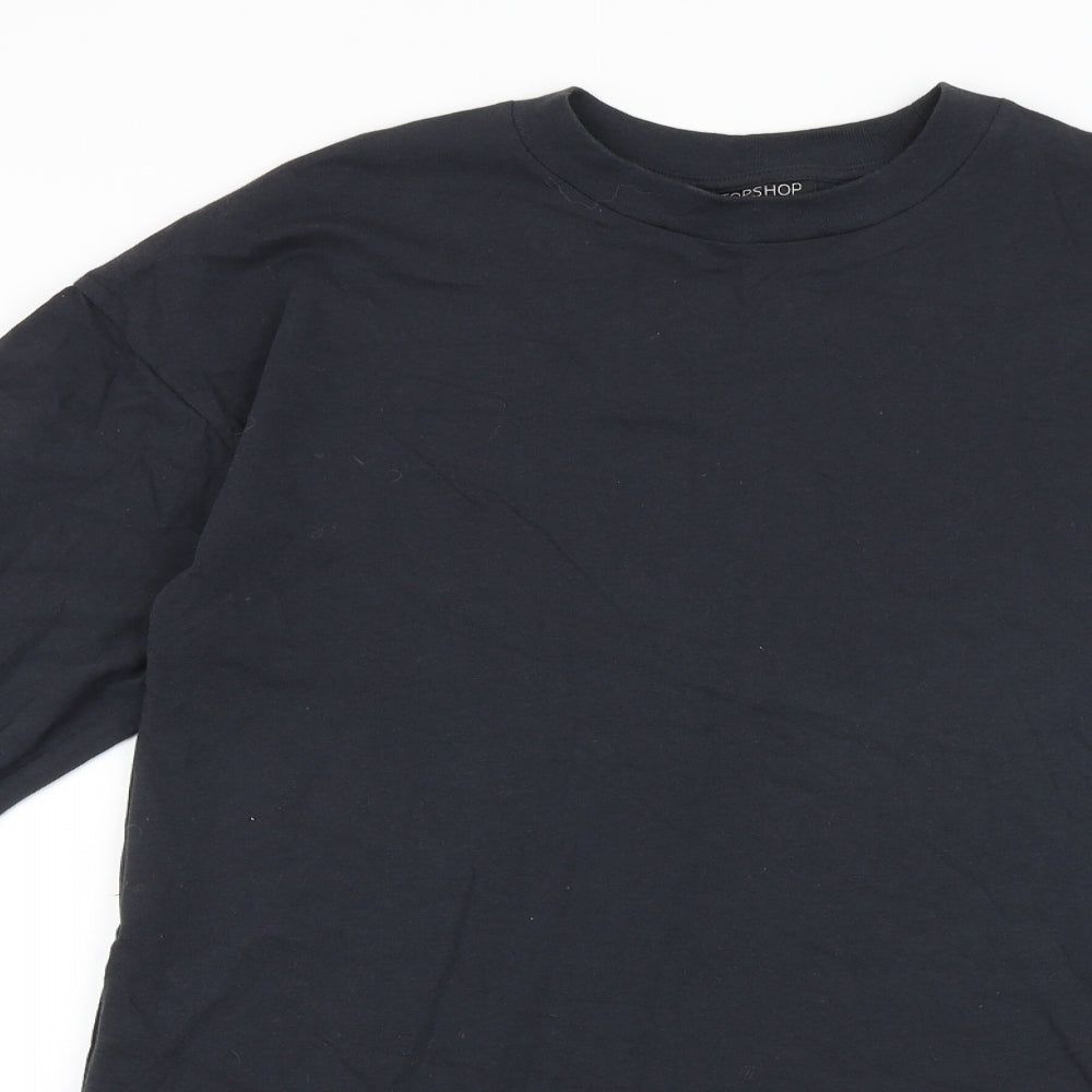 Topshop Mens Grey Cotton T-Shirt Size XS Round Neck