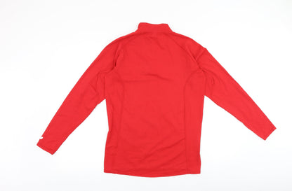 oxylane Womens Red Polyester Pullover Sweatshirt Size M Zip