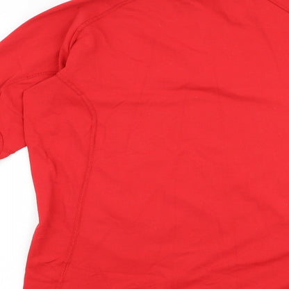 oxylane Womens Red Polyester Pullover Sweatshirt Size M Zip
