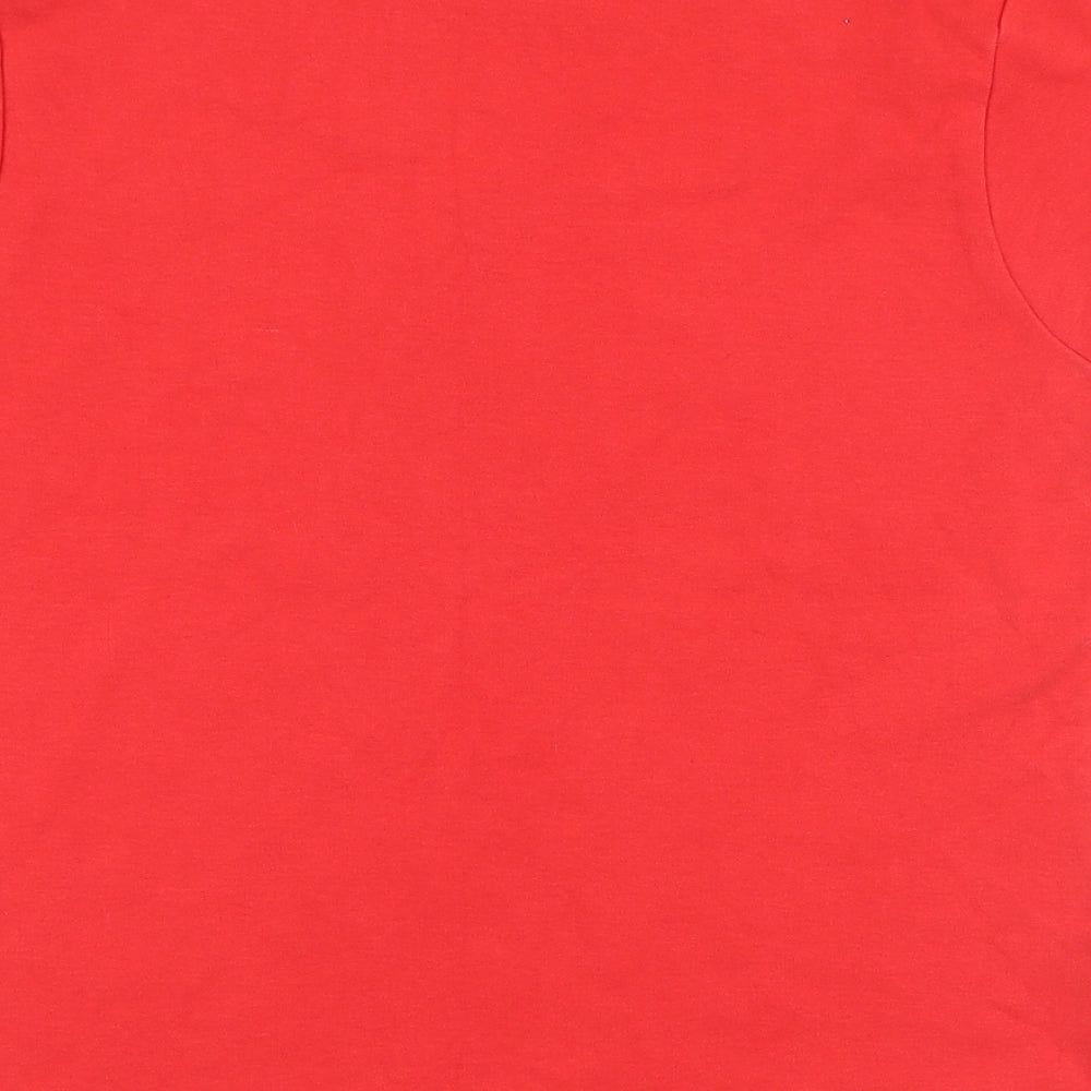 Juice Womens Red 100% Cotton Basic T-Shirt Size XL Scoop Neck - Reindeer, Cheers Big Ears